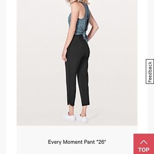 Every moment pant (26 inches, black) Lululemon
